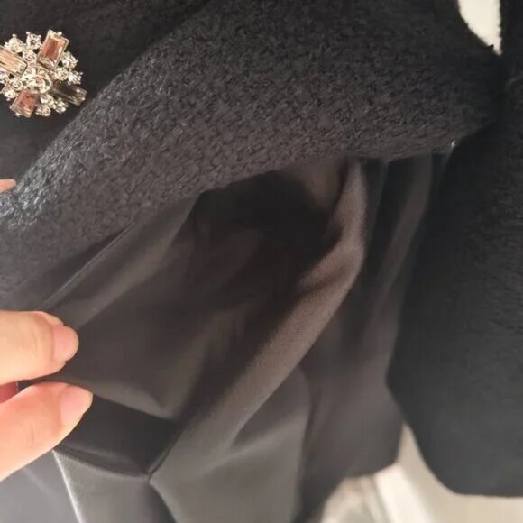 self-portrait Black Boucle Taffeta Midi Dress - Picture 8 of 11